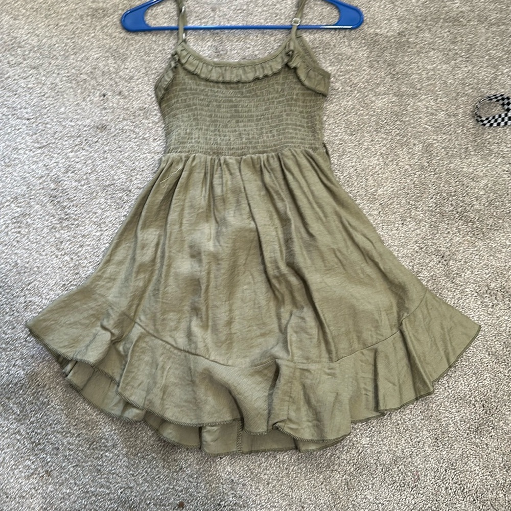 green fit and flare dress